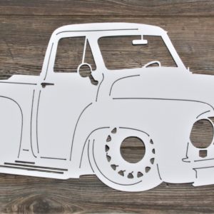 white 1955 ford f100 metal sign