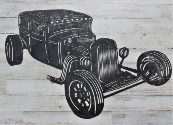 custom rat rod metal sign