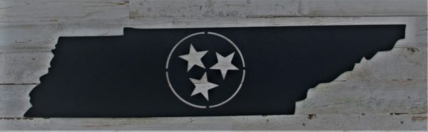 black tennessee state shape with Tristar in the middle